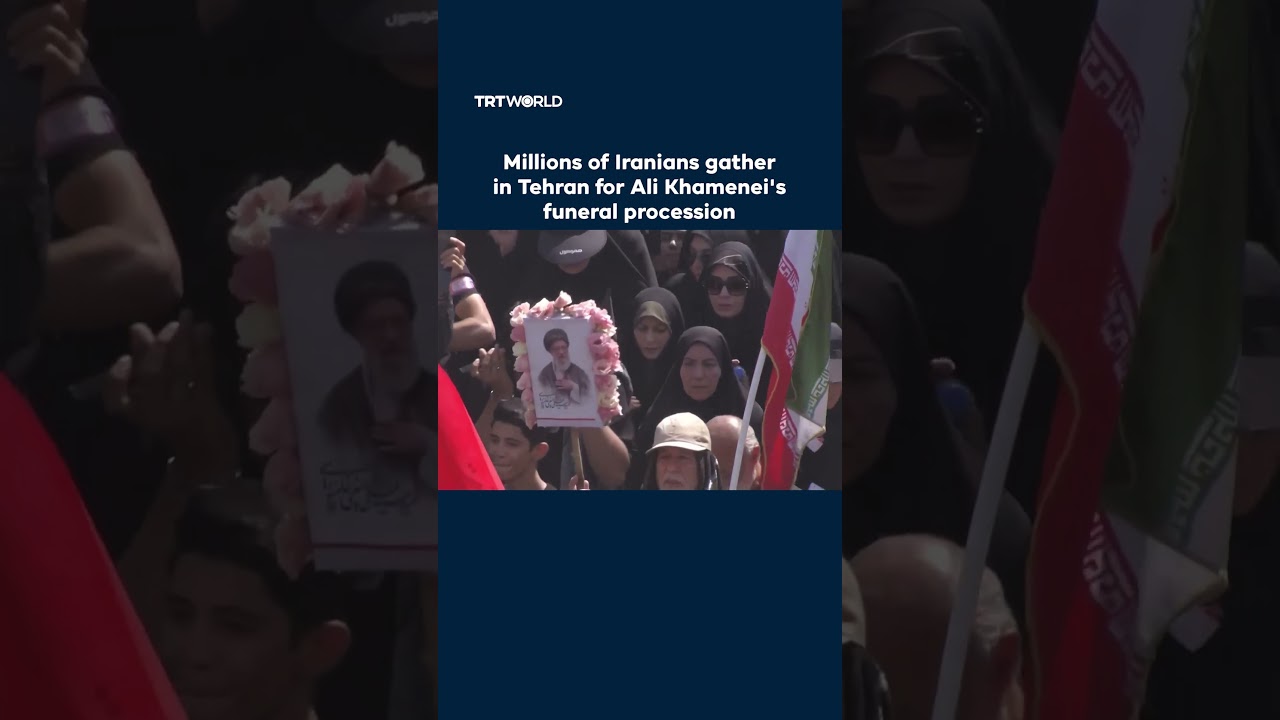 Video | Millions of Iranians gather in Tehran for Ali Khamenei's funeral procession