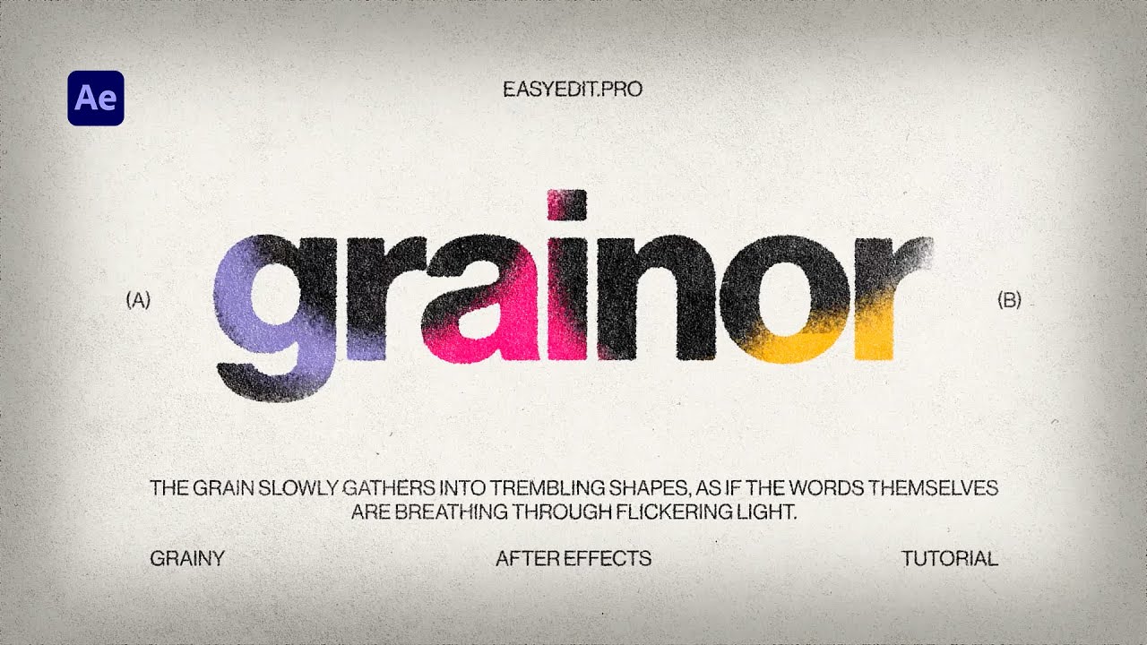 How To Create Grainy Text In After Effects!