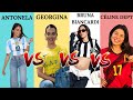 Comparison Antonella Roccuzzo Vs Georgina Rodríguez Vs Bruna Biancardi Vs Céline Dept