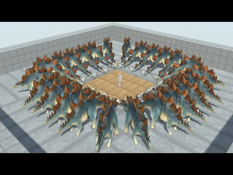 Tail Ring of STEGOSAURUS Army in Blocks vs ALL UNITS Animal Revolt Battle Simulator