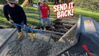 Bad concrete mix rejected!