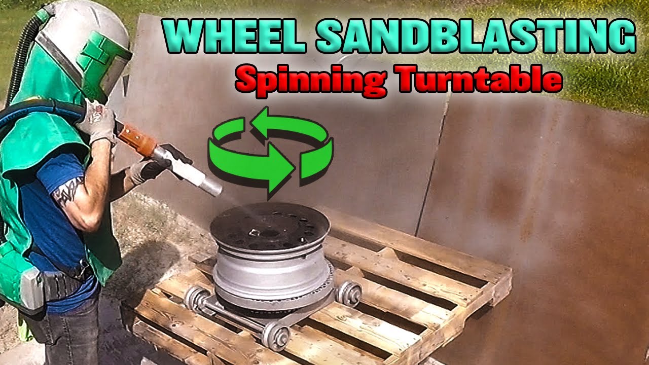 Sandblasting Wheels & Rims with a Turntable – FAST Wheel Stripping (Wet Paint) - Blue Dog Blasting