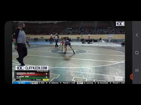 Ashondra Valencia vs Klaribel Kirk in Finals at OSSAA 5A Girls State Wrestling Championships