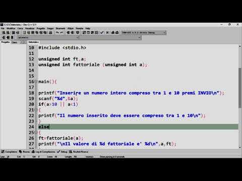 Linguaggio C - Ricorsione e calcolo del fattoriale di un numero.