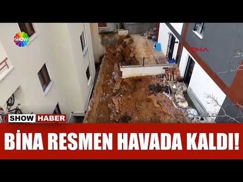 Binanın istinat duvarı çöktü!