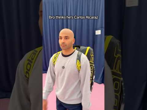 Bro thinks he’s Carlos Alcaraz 💀 #tennis #carlosalcaraz #alcaraz #funny #fyp #usopen #usopen2025