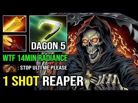 WTF 14MIN RADIANCE Instant 1 Shot Level 5 Dagon Necrophos | NEW 7.32 Offlane Guide Dota 2