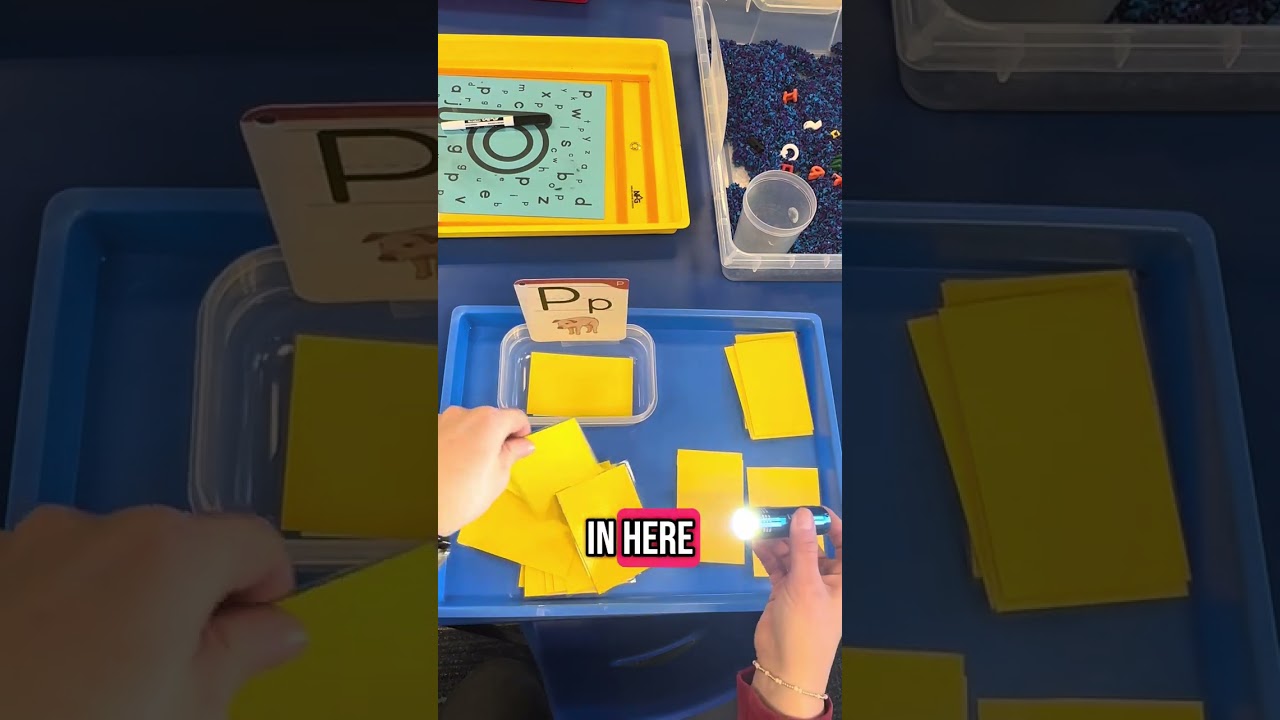 Here’s a look at my hands-on, multisensory Letter Table for the letter P! I often get asked about