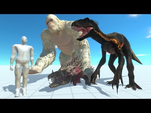 HUMAN VS INDORAPTOR & GEORGE LIZZIE RAMPAGE - Animal Revolt Battle Simulator