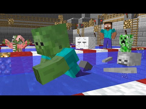Monster School : SWIMMING CHALLENGE - Minecraft Animation