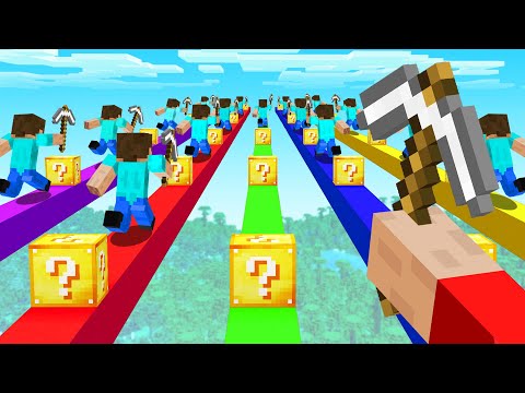 Minecraft Ultimate Lucky Block Race! (vs Noobs)