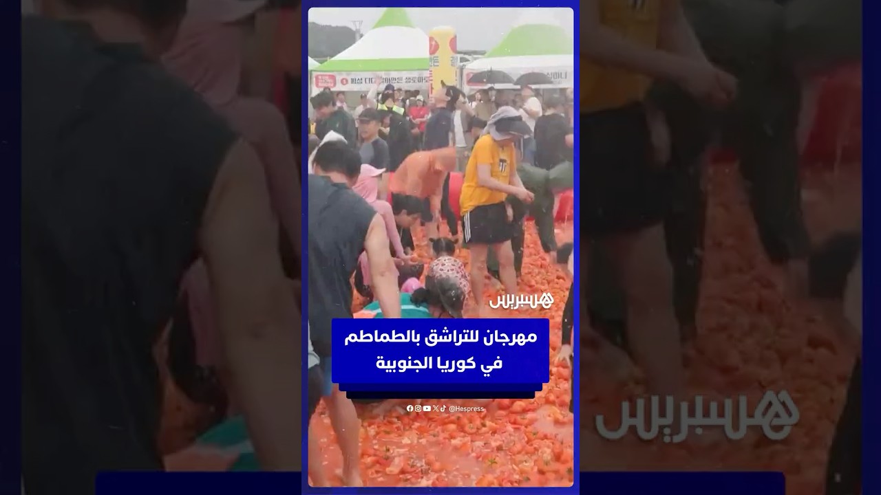 مهرجان للتراشق بالطماطم في كوريا الجنوبية. thumbnail