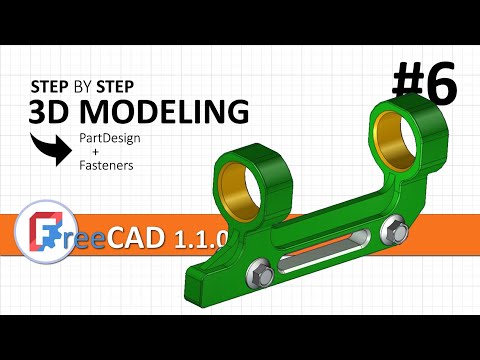 FreeCAD 1.1: 3D modeling exercise 6 | Sketch + PartDesign + Fasteners workbench