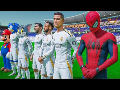 RONALDO MESSI SPIDERMAN GOKU ALL STARS PLAYING TOGETHER | REAL MADRID VS MANCHESTER CITY