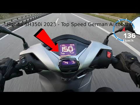 Honda SH 350i 2023 - 0-150 km/h - Top Speed German Autobahn | GPS 🛵