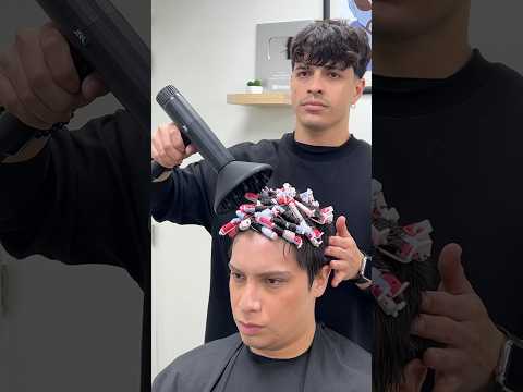 RIZOS PERMANENTE➿😳🎥QUIZO CAMBIAR DE LISO A RIZADO😨OBSERVA COMO CAMBIÓ ESTE CHICO👇🏻#tutorial