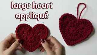 Large Crochet Heart Appliqué Tutorial
