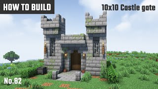 マイクラ建築：石造りの小さな城門の作り方。10x10ブロックで簡単に。No.82【Minecraft】