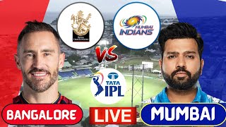 🔴TATA IPL Live: Royal Challengers Bangalore vs Mumbai Indians Live | Only in India| RCB vs MI Live