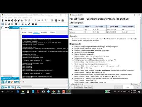 11.2.4.5 Packet Tracker - Configuring Secure Passwords and SSH #ProdiTIUMB