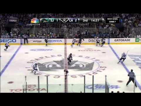 Dan Boyle huge slapshot goal 2-1 May 28 2013 San Jose Sharks vs LA Kings NHL Hockey