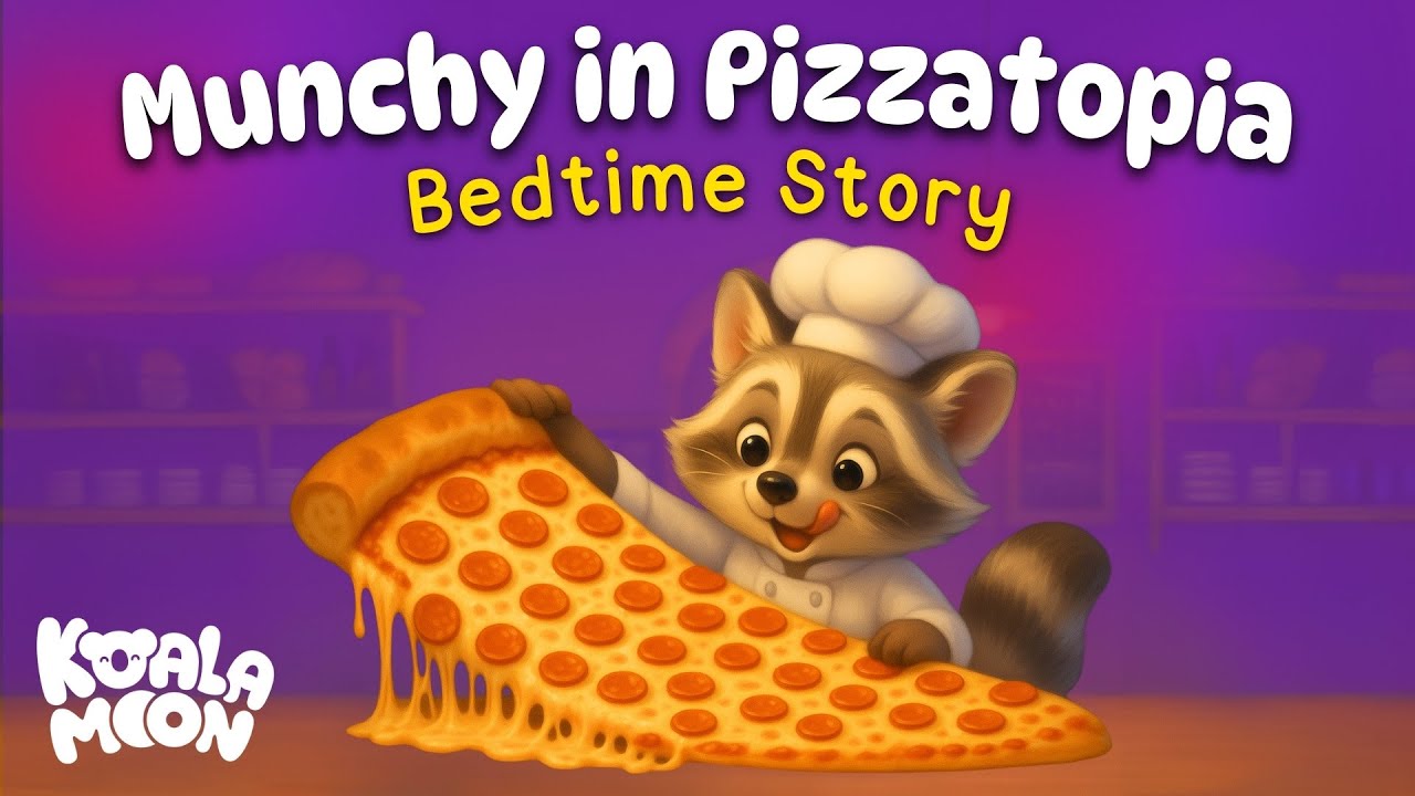 Munchy in Pizzatopia 🦝 🍕 Cozy Bedtime Story for Kids 😴