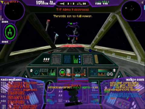 Playthrough of Ashgard X-Wing Alliance Battle 1 Mission 4 - Evacuate Alliance Asteroid Base