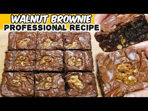 Professional Walnut Brownie Recipe | Fudgy and Flaky Walnut Brownie | Walnut Brownie