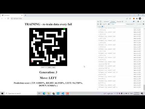 Machine Learning Simple Maze Game Using Javascript Brain Js
