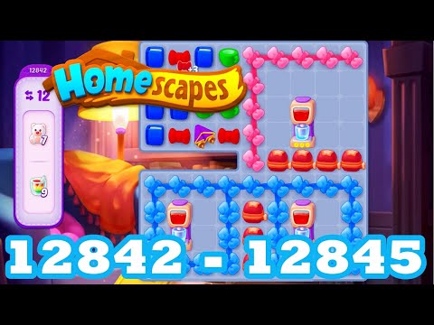 Homescapes Level 12842 - 12845 HD 3 - match puzzle Gameplay | android | IOS | 12843 | 12844