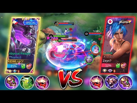 TOP GLOBAL THAMUZ VS BUFFED META KARINA | SUPER INTENSE MATCH | TOP GLOBAL THAMUZ BEST BUILD | MLBB