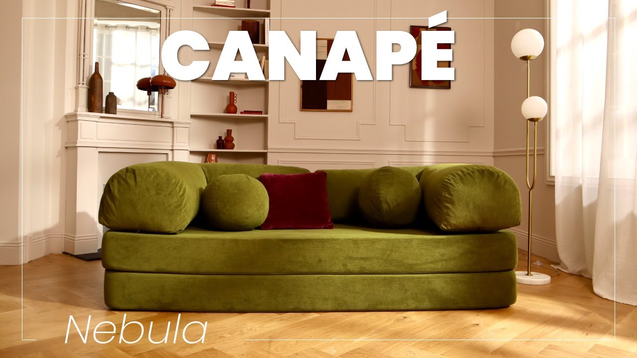 Thumbnail video of the produit Nebula - Canapé 3 places convertible en velours texturé