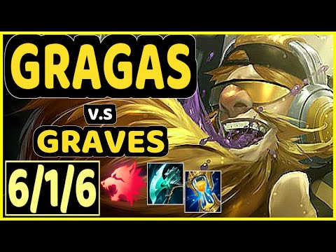 CUZZ (GRAGAS) vs GRAVES - 6/1/6 KDA JUNGLE CHALLENGER GAMEPLAY - KR