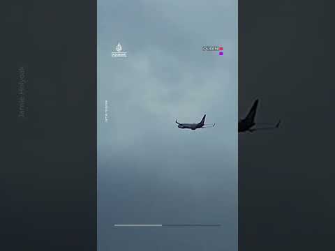 Flames burst from Qantas plane engine after New Zealand takeoff | AJ #shorts
