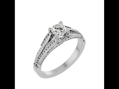 Inel de Logodna Stylish Split Shank White Aur 18k Diamante Naturale - Margaret