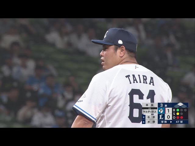 【3回表】素晴らしい牽制!! ライオンズ・平良海馬・外崎修汰の連携でピンチを防ぐ!!  2024年4月30日 埼玉西武ライオンズ 対 北海道日本ハムファイターズ