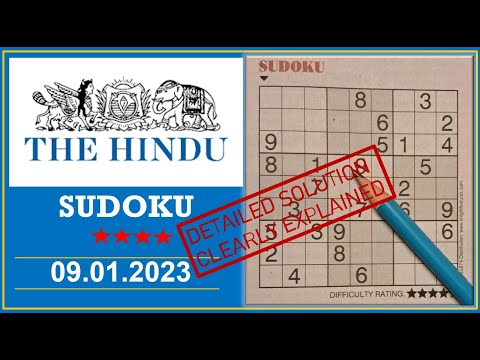 How to Solve 4 Star Hindu  Sudoku Jan 09,  2023 -  Step By Step Solution