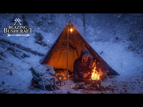 Snowy Bushcraft Camp / Lavvu Half Shelter