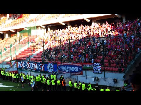 KIBICE: Spartak Trnava - Raków Częstochowa 04.08.2022 Przyjazd fanów Rakowa do Trnavy oraz doping