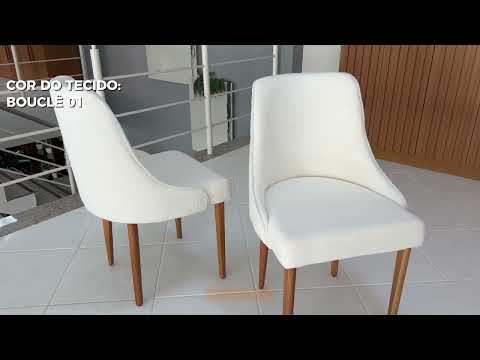 Video thumbnail of Conjunto com 2 Cadeiras Esmeralda em Madeira Maciça para Sala de jantar Moderna Mobília