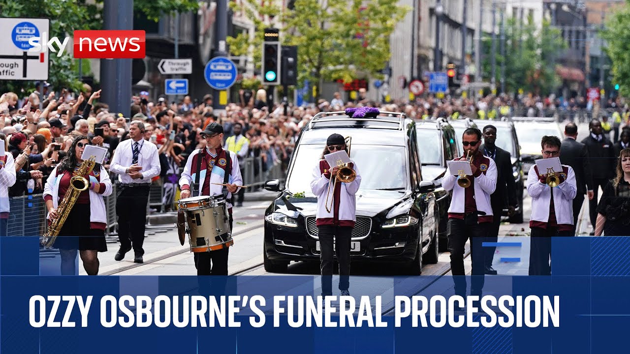 Ozzy Osbourne's funeral procession in Birmingham | Sky News coverage - YouTube