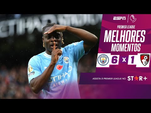 Gols e lances de Manchester City x Bournemouth