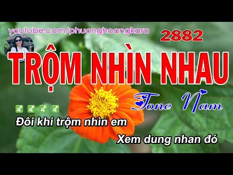Trộm Nhìn Nhau 2882 Tone Nam - Karaoke Bolero - Phượng Hoàng Kara