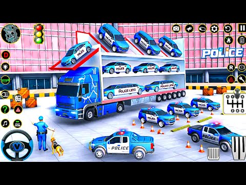 US Police Car Transporter Game 3D - Real Truck Driving Game Simulator - Android Gameplay #game #9