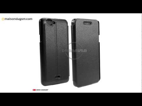 Etui Wiko RainBow 4G Swiss Charger Folio Case Noir