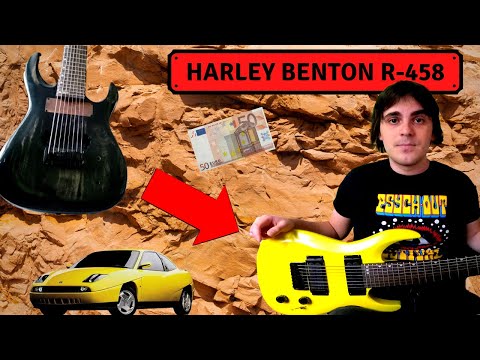 I found an 8-string guitar for €50! And I remade it in FIAT COUPE' yellow (Harley Benton).
