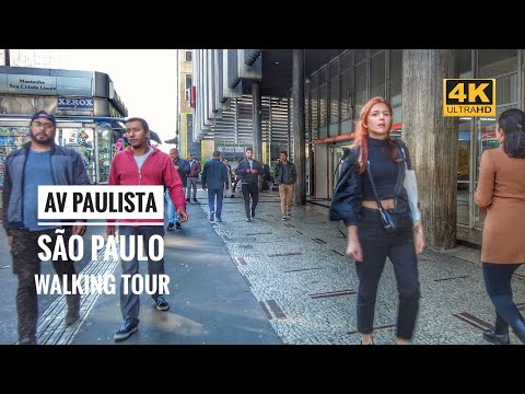 Passeio a pé pela Av Paulista São Paulo | Caminhada 4K