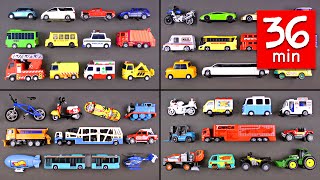 Learning Street Vehicles for Kids (36 Mins) - Hot Wheels Matchbox Tomica トミカ Tayo 타요 Disney Cars