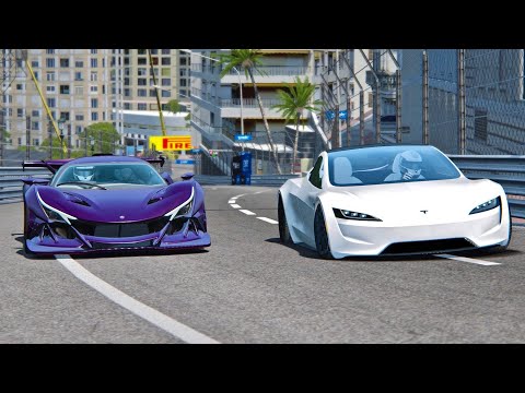 Tesla Roadster vs Apollo Intensa Emozione - Monaco