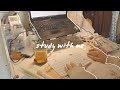 STUDY WITH ME 🎥📑🍵 1.5 hour real time (with music)